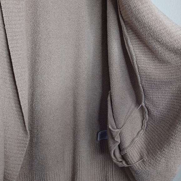 Barefoot Dreams Sz S Neutral Oatmeal Open Front Cardigan - Picture 9 of 13